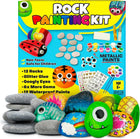 Rock Painting Kit Deluxe, Arts and Crafts for Girls Boys Age 6+, 12 Rocks Tween Gift Art Set, Waterproof Paints, Craft Kits Art Supplies, Kids Crafts Ages 6-8, Kids Activities 6 7 8 9 10