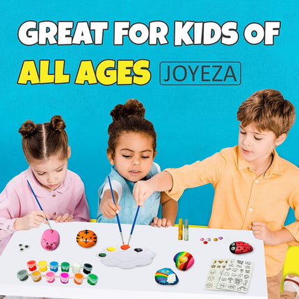 Rock Painting Kit Deluxe, Arts and Crafts for Girls Boys Age 6+, 12 Rocks Tween Gift Art Set, Waterproof Paints, Craft Kits Art Supplies, Kids Crafts Ages 6-8, Kids Activities 6 7 8 9 10