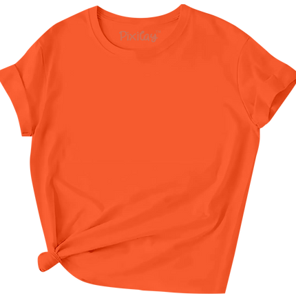 Girls Solid Color Short Sleeve T-Shirt