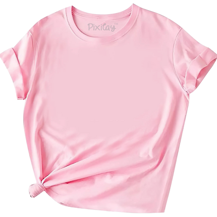 Girls Solid Color Short Sleeve T-Shirt