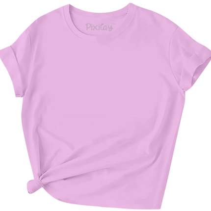 Girls Solid Color Short Sleeve T-Shirt