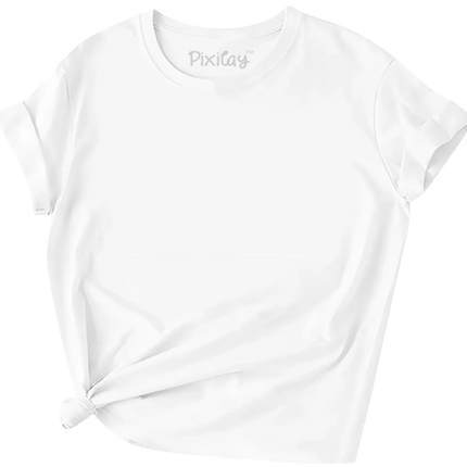 Girls Solid Color Short Sleeve T-Shirt