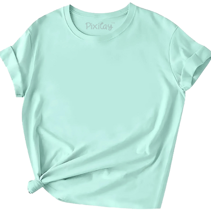 Girls Solid Color Short Sleeve T-Shirt
