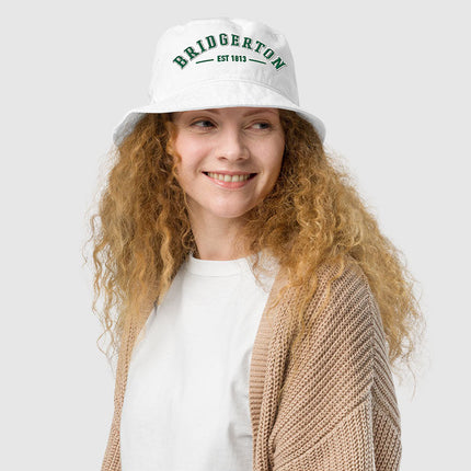 Bridgerton Varsity Bucket Hat [White]