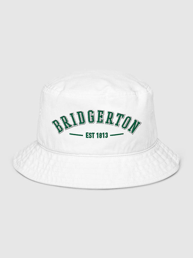 Bridgerton Varsity Bucket Hat [White]