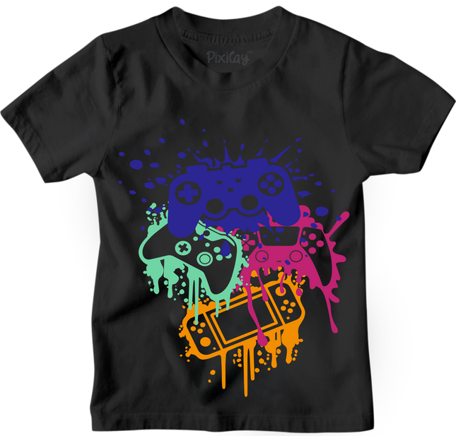 Kids Gaming Controllers Short Sleeve T-Shirt – Youth Sizes 4–18 | Bumbly Kids