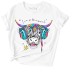 Girls Scottish Cow Graphic Short Sleeve T-Shirt