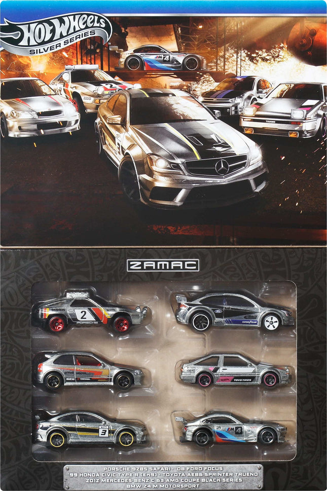 Hot Wheels 1:64 Scale Die-Cast Toy Cars & Trucks, Set of 6 Zamac Vehicles (Styles May Vary) [Walmart Exclusive]