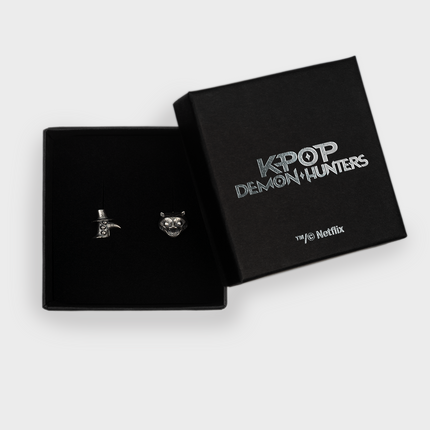 KPop Demon Hunters Derpy Tiger and Sussie Magpie Mismatched Earring Set