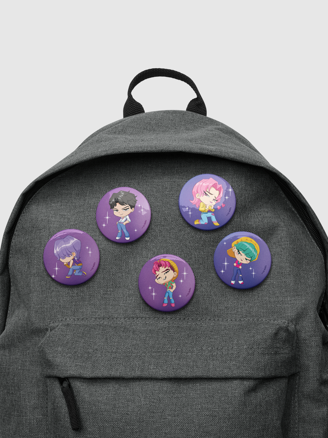 KPop Demon Hunters Chibi Saja Boys Soda Pop Pin Set