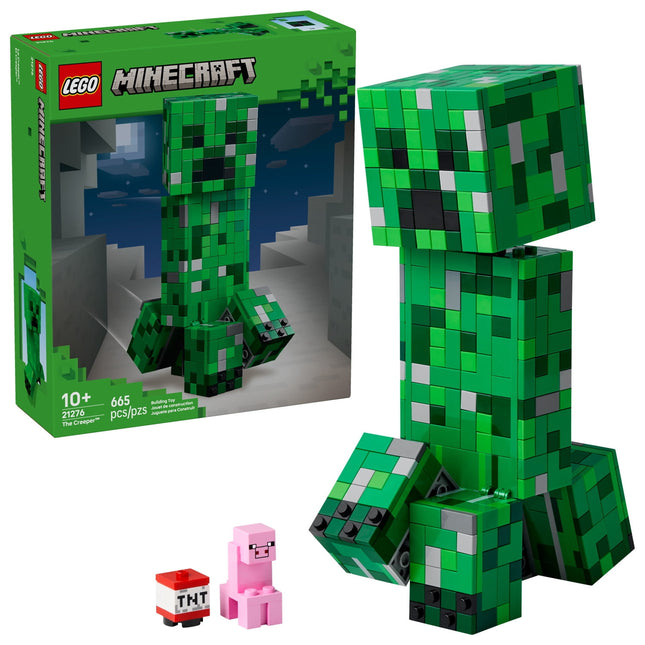 LEGO Minecraft The Creeper Kids Toy - Minecraft Toy for Gaming Fans - Room Decor for Gamers 10 and Up - Poseable Action Figure with 1st Version Minifigure - Cool Gift for Boys and Girls - 21276