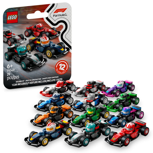 LEGO F1 Collectible Race Cars - Limited Edition Model Car Building Kit - Mystery Box for Fans of Formula 1 and Kids, Boys, and Girls, Ages 6+ - Collectible Gift Idea - 71049
