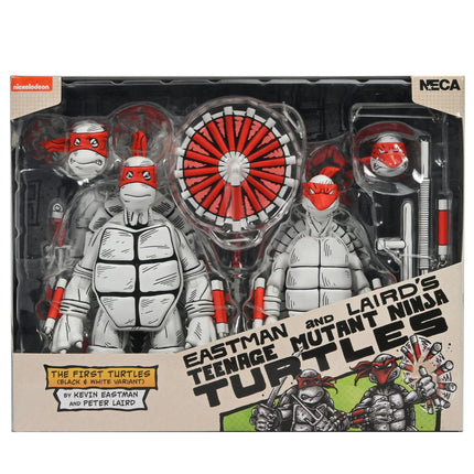 NECA Teenage Mutant Ninja Turtles Black & White First Turtles 2-Pack (Mirage Comics) Kids in Boots