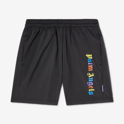 Palm Angels Boys Overlogo Shorts in Black Kids in Boots