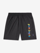 Palm Angels Boys Overlogo Shorts in Black Kids in Boots
