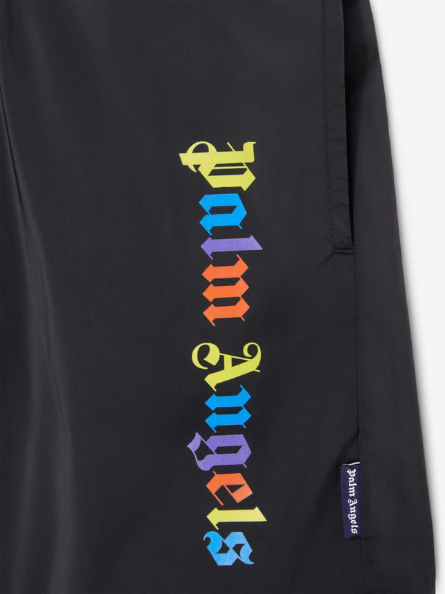 Palm Angels Boys Overlogo Shorts in Black Kids in Boots