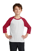 Port & Company ®  Youth Core Blend 3/4-Sleeve Raglan Tee. PC55YRS