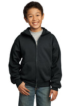 Port & Company ®  - Youth Core Fleece Full-Zip Hooded Sweatshirt.  PC90YZH