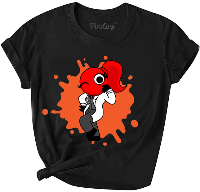 Red Rainbow Friend Girls Short Sleeve T-Shirt