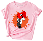 Red Rainbow Friend Girls Short Sleeve T-Shirt