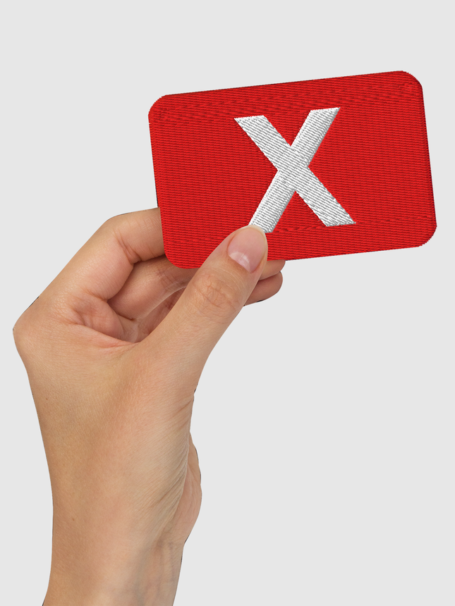 Squid Game Red X Embroidered Patch