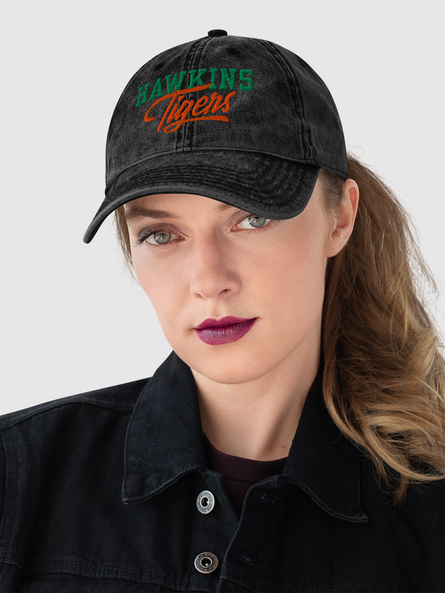 Stranger Things Hawkins High Tigers Denim Embroidered Hat