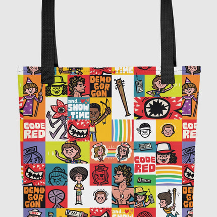 Stranger Things Cartoon Pattern Tote Bag