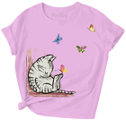 Sleeping Kitty Girls Short Sleeve T-Shirt