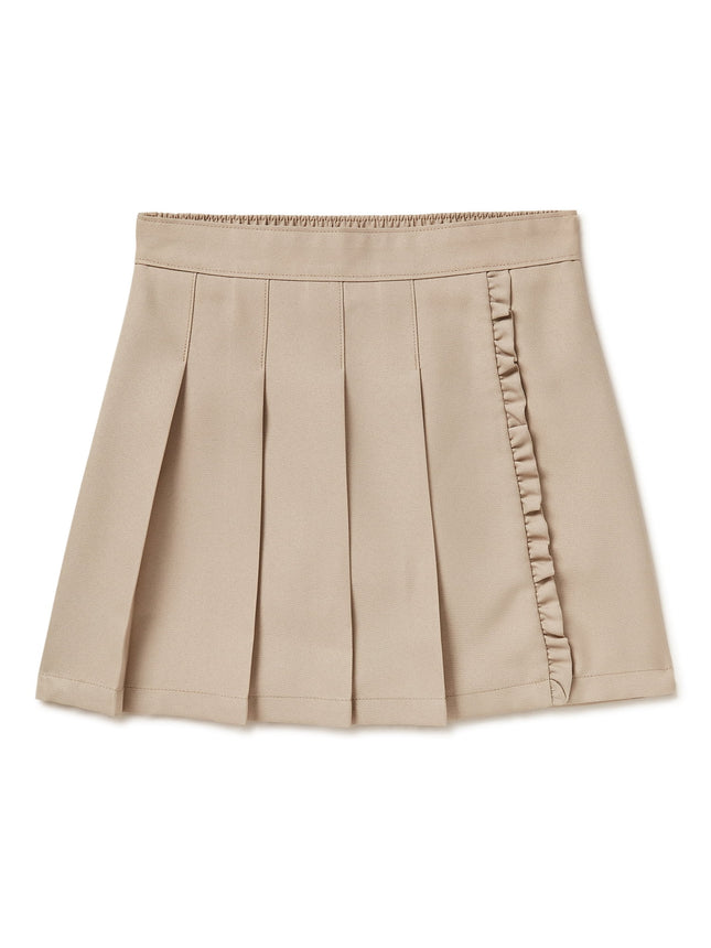 Wonder Nation Girls School Uniform Pleated Ruffle Scooter Skirt, Sizes 4-16 & 8-18 Plus