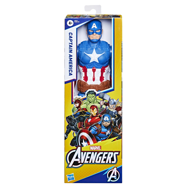 Hasbro Marvel Avengers Titan Hero Series Captain America, Poseable Action Figure 12 in
