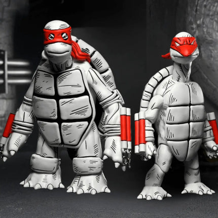 NECA Teenage Mutant Ninja Turtles Black & White First Turtles 2-Pack (Mirage Comics) Kids in Boots