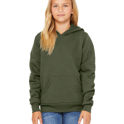 Bella+Canvas 3719Y: Youth Sponge Fleece Pullover Hooded Sweatshirt