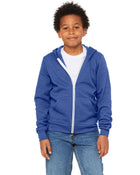 Bella+Canvas 3739Y: Youth Sponge Fleece Full-Zip Hooded Sweatshirt