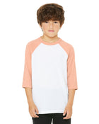 Bella+Canvas 3200Y: Youth 3/4-Sleeve Baseball T-Shirt